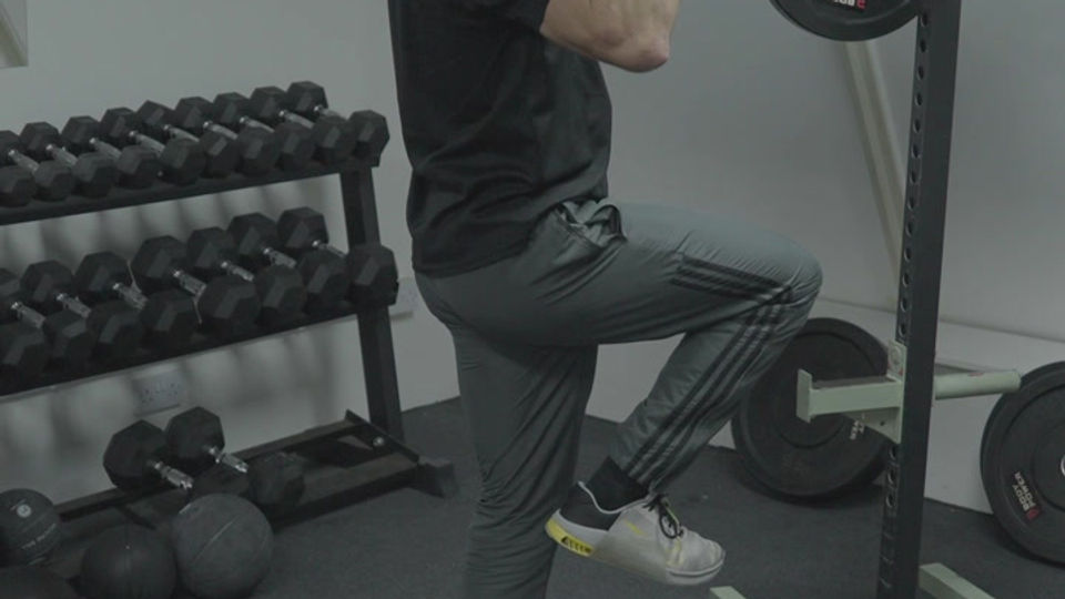 dumbell single leg overhead press